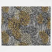 Mixed Animal Print Zebra Leopard Tiger Mixed Print Fleecedecke (Vorderseite (Horizontal))