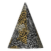 Mixed Animal Print Zebra Leopard Tiger Mixed Print Partyhütchen (Rückseite)