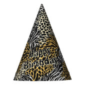 Mixed Animal Print Zebra Leopard Tiger Mixed Print Partyhütchen (Vorderseite)