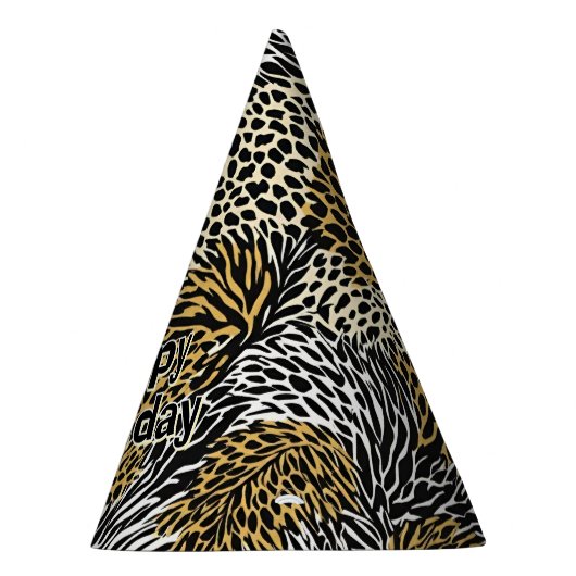 Mixed Animal Print Zebra Leopard Tiger Mixed Print Partyhütchen (Rechts)