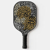 Mixed Animal Print Zebra Leopard Tiger Mixed Print Pickleball Schläger (Rückseite)