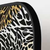Mixed Animal Print Zebra Leopard Tiger Mixed Print Pickleball Schläger (Linke Seite)