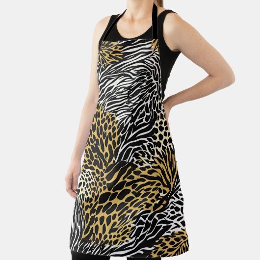 Mixed Animal Print Zebra Leopard Tiger Mixed Print Schürze (InSitu)