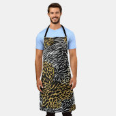 Mixed Animal Print Zebra Leopard Tiger Mixed Print Schürze (Getragen)