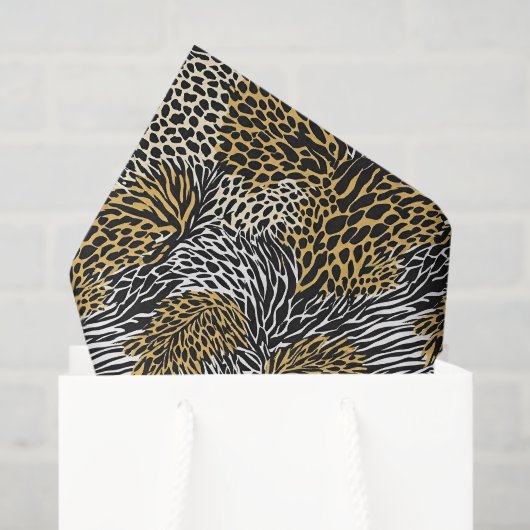Mixed Animal Print Zebra Leopard Tiger Mixed Print Seidenpapier (Geschenktüte)