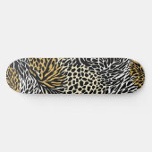 Mixed Animal Print Zebra Leopard Tiger Mixed Print Skateboard (Horizontal)
