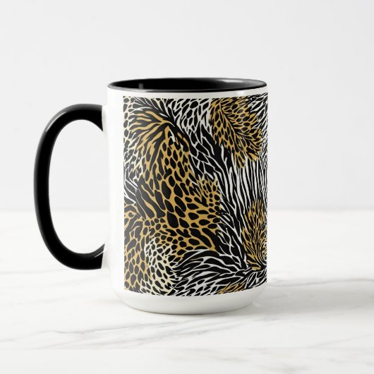 Mixed Animal Print Zebra Leopard Tiger Mixed Print Tasse (Links)