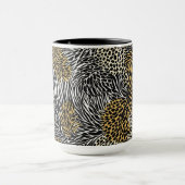 Mixed Animal Print Zebra Leopard Tiger Mixed Print Tasse (Zentrum)
