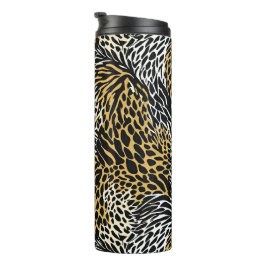 Mixed Animal Print Zebra Leopard Tiger Mixed Print Thermosbecher