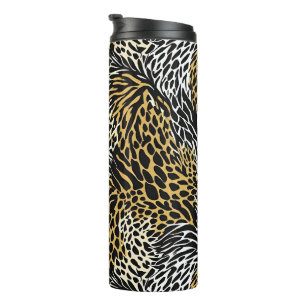 Mixed Animal Print Zebra Leopard Tiger Mixed Print Thermosbecher