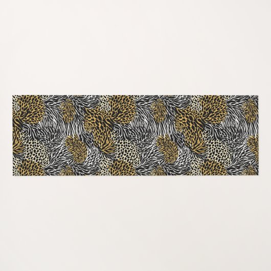 Mixed Animal Print Zebra Leopard Tiger Mixed Print Yogamatte (Rückseite (Horizontal))