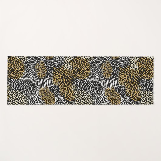 Mixed Animal Print Zebra Leopard Tiger Mixed Print Yogamatte (Vorderseite (Horizontal))