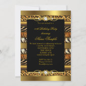 Mixed Animal Prints Birthday Party Gold Black 3 Einladung (Rückseite)