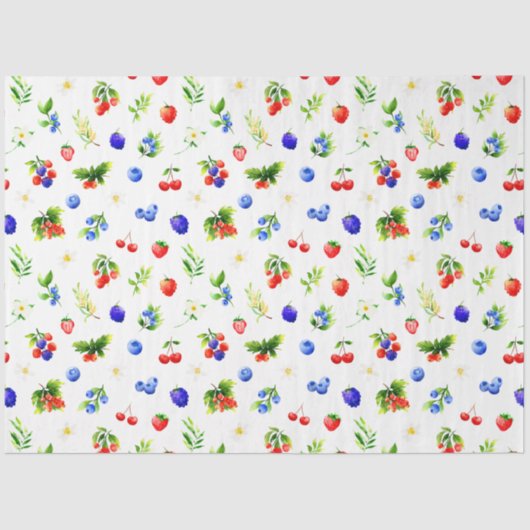 Mixed Berries Pattern Seidenpapier (Vorderseite)