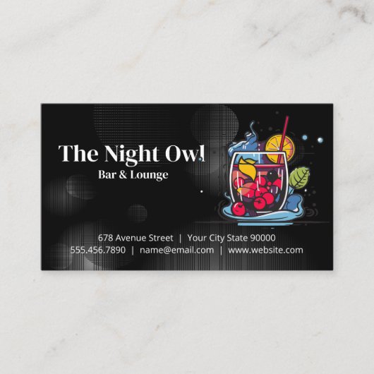 Mixed Berry Cocktail Drink | Bar Lounge Visitenkarte (Vorderseite)