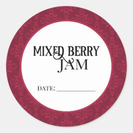 Mixed Berry Jam Canning Lid Labels Runder Aufkleber