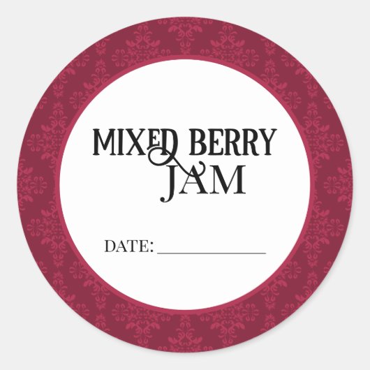 Mixed Berry Jam Canning Lid Labels Runder Aufkleber (Vorderseite)