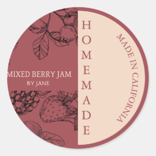 Mixed Berry Jam Modern Business Label Runder Aufkleber