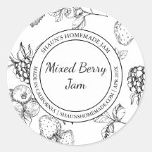 Mixed Berry Jam Sketch Modernes Label