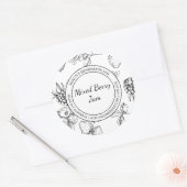 Mixed Berry Jam Sketch Modernes Label Runder Aufkleber (Umschlag)