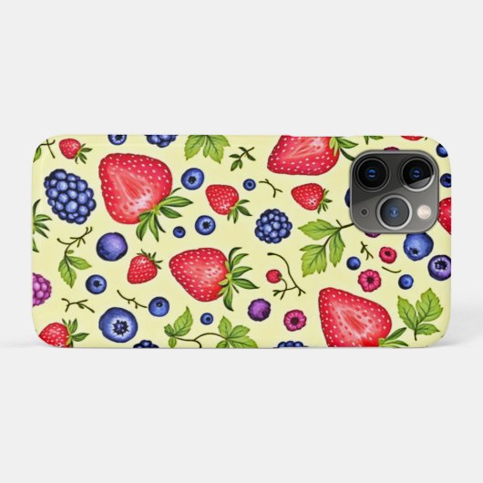 Mixed Berry Seamless Pattern Case-Mate iPhone Hülle (Rückseite (Horizontal))