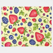 Mixed Berry Seamless Pattern Fleecedecke (Vorderseite (Horizontal))