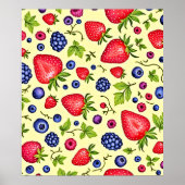 Mixed Berry Seamless Pattern Poster (Vorne)