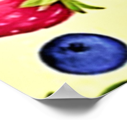 Mixed Berry Seamless Pattern Poster (Ecke)