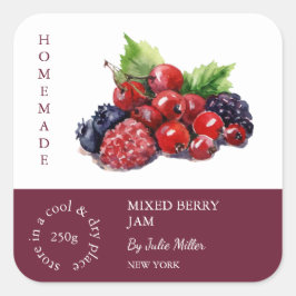 Mixed Berry Small Business Label Quadratischer Aufkleber