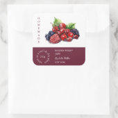 Mixed Berry Small Business Label Quadratischer Aufkleber (Tasche)