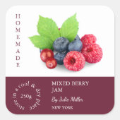 Mixed Berry Small Business Label Quadratischer Aufkleber (Vorderseite)