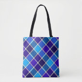 Mixed Blue Tartan Tote Bag Tasche (Vorderseite)