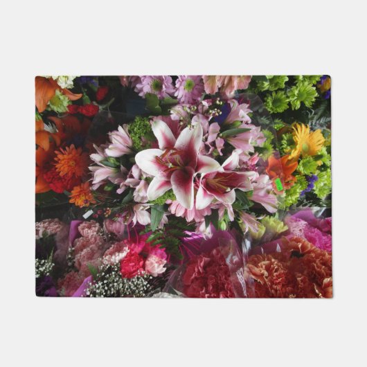 Mixed Blume Bouquet Doormat Fußmatte (Vorderseite)