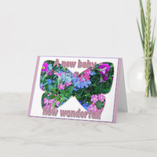 Mixed Blume Neue Baby Glückwünsche Pink Card Karte