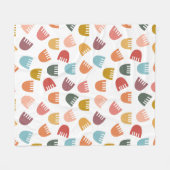 Mixed Boho Blume Fleecedecke (Vorderseite (Horizontal))