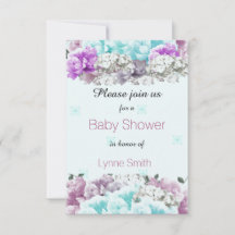 Mixed Bouquet Baby Dusche Einladung