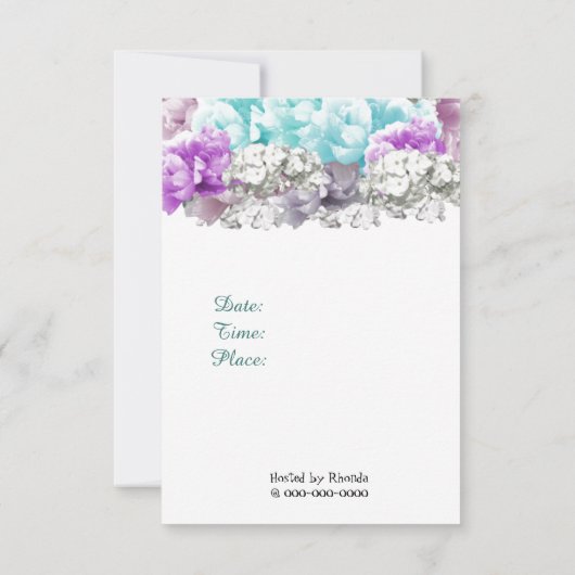 Mixed Bouquet Baby Dusche Einladung (Rückseite)