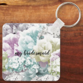 Mixed Bouquet Personalisiert Bridesmaid Schlüssela Schlüsselanhänger (Rückseite)