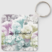 Mixed Bouquet Personalisiert Bridesmaid Schlüssela Schlüsselanhänger (Rückseite)
