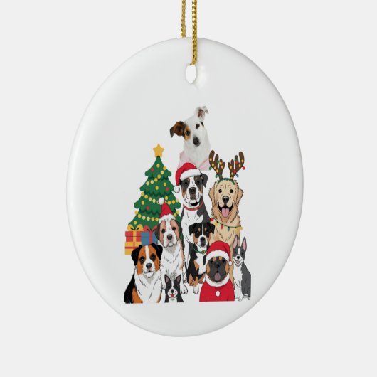 Mixed Breed Dog Christmas Tree Custom Ornament (Rechts)