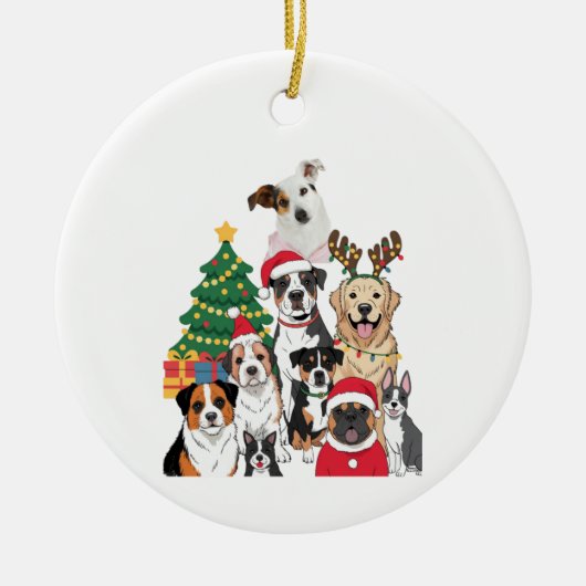 Mixed Breed Dog Christmas Tree Custom Ornament (Vorne)