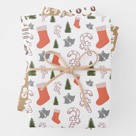 Mixed Christmas Pattern Motifs Set Geschenkpapier Set (Beispiel)