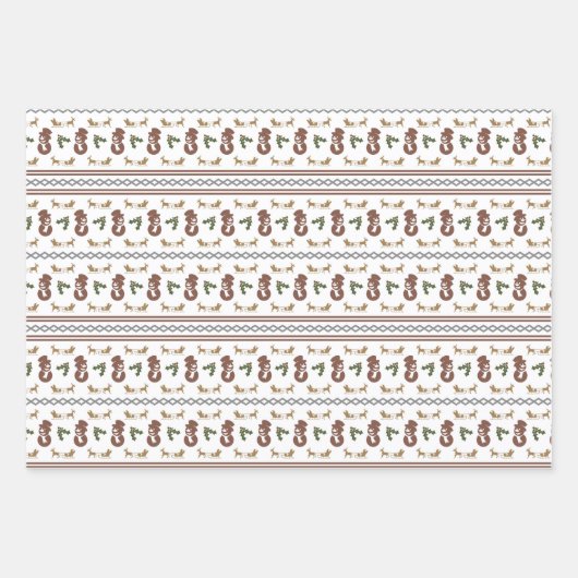 Mixed Christmas Pattern Motifs Set Geschenkpapier Set (Vorderseite 3)