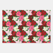 Mixed Christmas Poinsettias Geschenkpapier Set (Vorderseite)