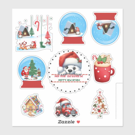 Mixed Christmas Stickers Aufkleber (Blatt)