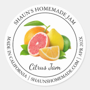 Mixed Citrus Jam Modern label Runder Aufkleber