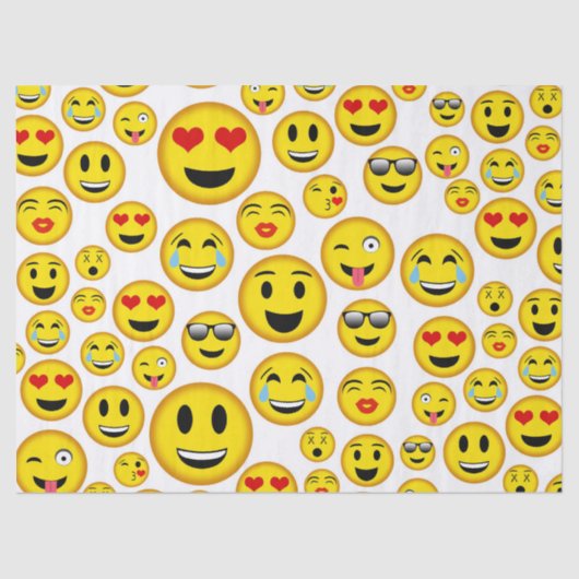 Mixed Emoji-Muster Spaß-Party Seidenpapier (Vorderseite)