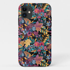 Mixed Fall Floral Blätter Berry Watercolor Muster Case-Mate iPhone Hülle