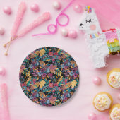 Mixed Fall Floral Blätter Berry Watercolor Muster Pappteller (Party)