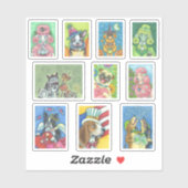 MIXED FERIENHUNDE ROBOT BOSTON POODLE HOUND MOPS AUFKLEBER (Blatt)